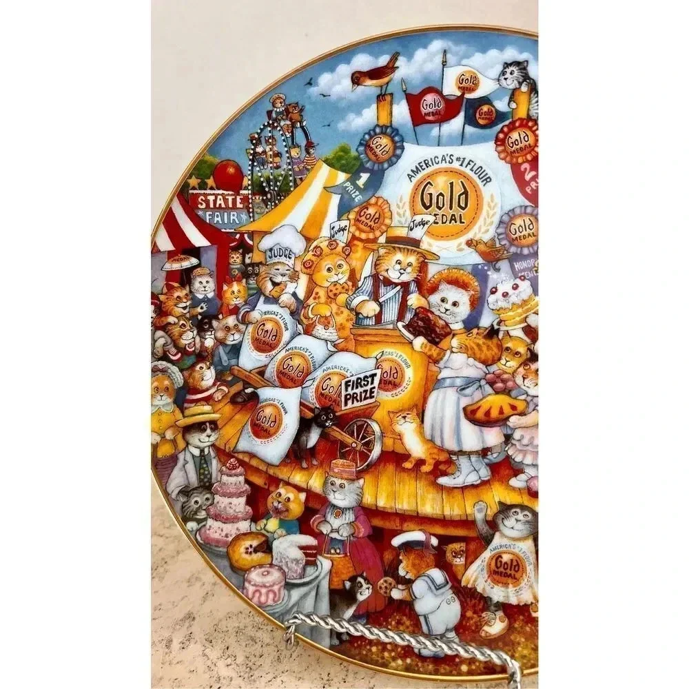 Franklin Mint Multi-Color Gold Medal Flour Cat Winners Bill Bell Collector Plate